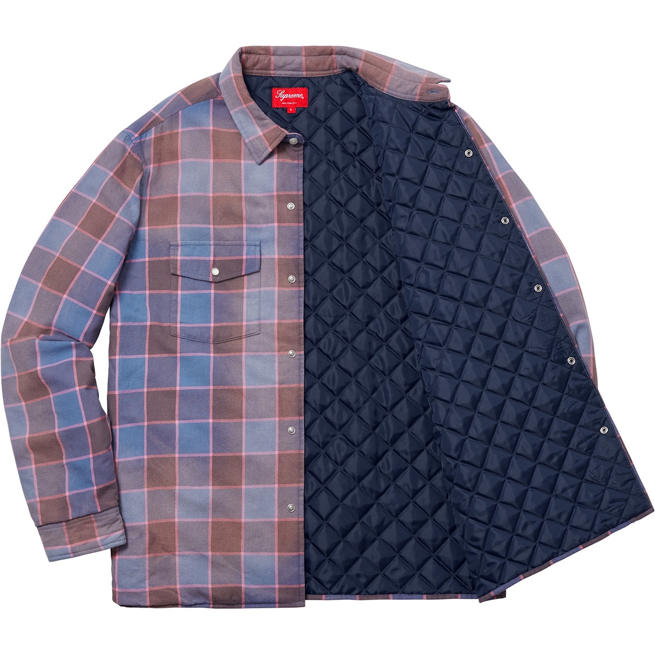 Quilted Faded Plaid Shirt view 4